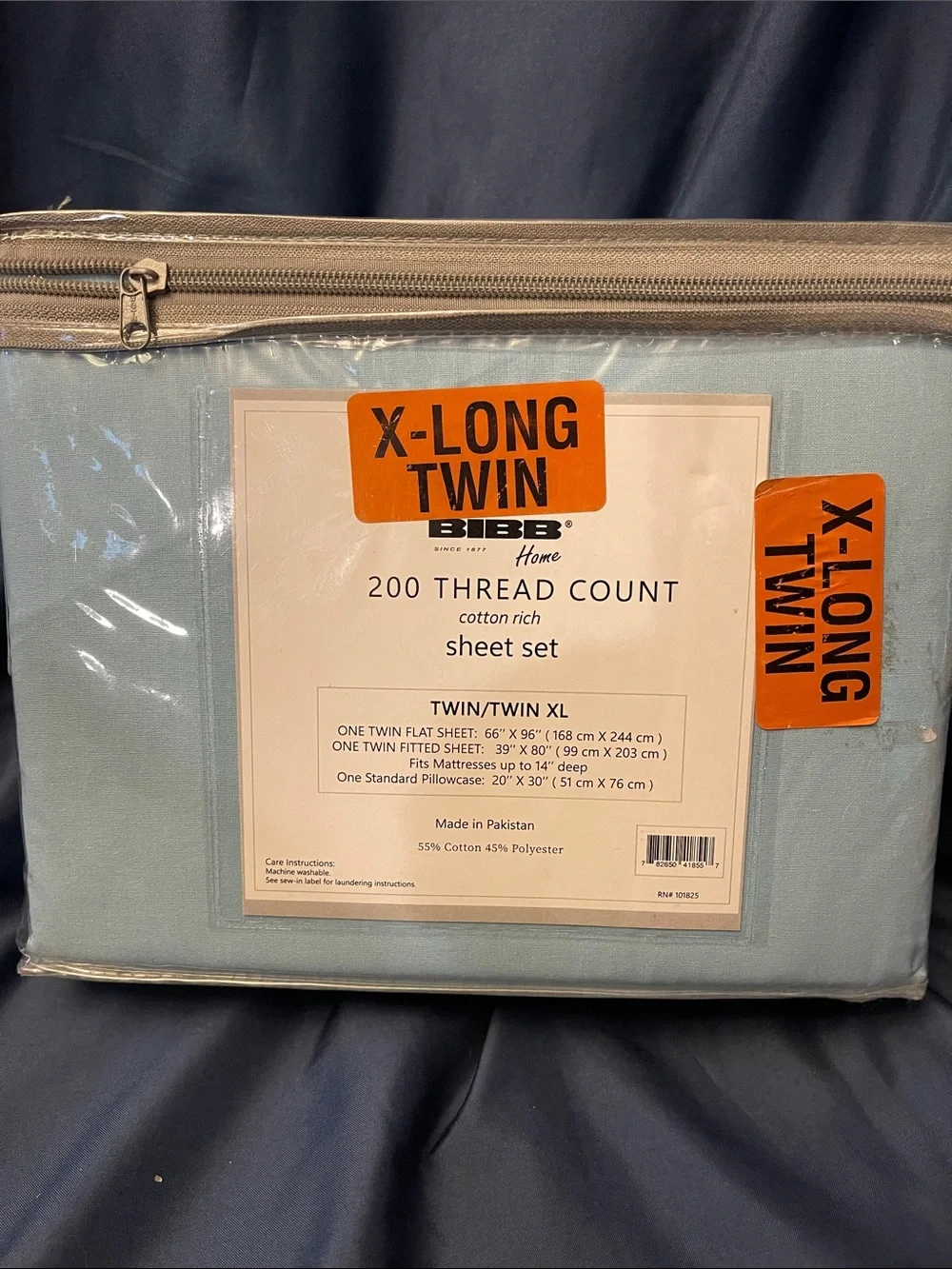 Bibb Home 200-Thread Count Cotton-Rich Sheet Set - Light Blue (Twin/Twin XL)